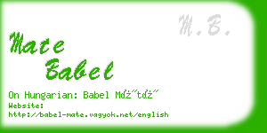 mate babel business card